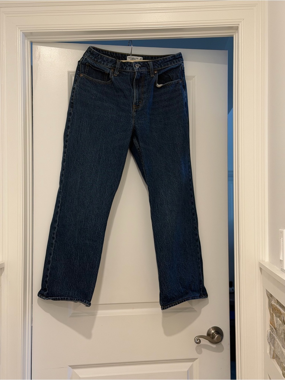 Abercrombie & Fitch Curve Love High-Rise 90s Relaxed Dark Blue Women's Jeans